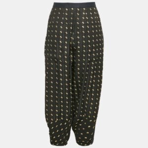 Chloe Black Silk Brocade Side Metal Detail Culottes M
