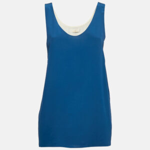 Chlo&eacute; Blue Silk Tank Top L