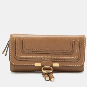 Chloe Brown Leather Marcie Continental Wallet