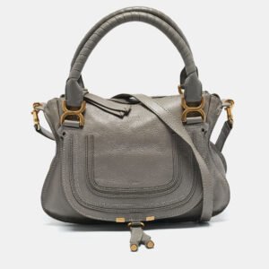 Chloe Grey Leather Medium Marcie Shoulder Bag