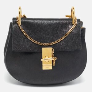 Chloe Black Leather Medium Drew Shoulder Bag