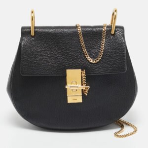 Chloe Black Leather Medium Drew Shoulder Bag