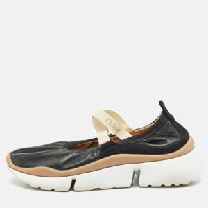Chloe Black Leather Sonnie Ballerina Sneakers Size 36
