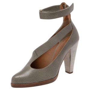 Chlo&eacute; Grey Leather Ankle Strap Pumps Size 36