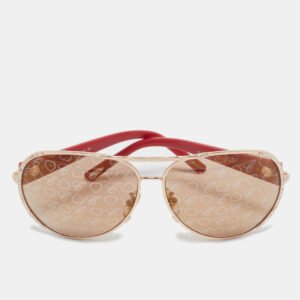 Chopard Red/Brown SCH 9400 Crystals Aviators Sunglasses