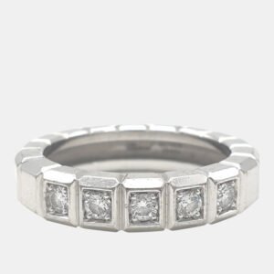 Chopard 18K White Gold and Diamond Ice Cube Band Ring EU 50