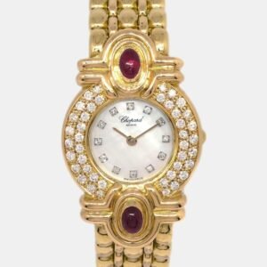 Chopard White Diamond 18k Yellow Gold Quartz Women's Wristwatch 22 mm