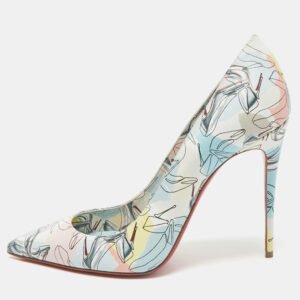 Christian Louboutin Multicolor Graphic Print Leather Kate Pumps Size 38.5