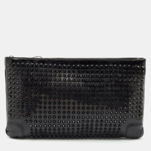 Christian Louboutin Black Patent and Leather Ruby Spike Clutch