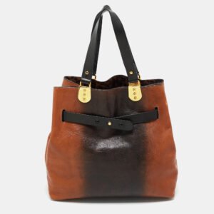 Christian Louboutin Brown/Black Leather Sybil Tote