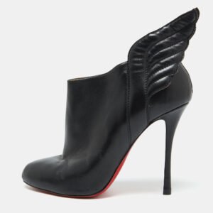 Christian Louboutin Black Leather Mercura Wings Ankle Booties Size 39