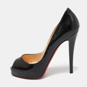 Christian Louboutin Black Patent Leather New Very Prive Pumps Size 37