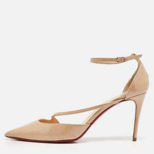 Christian Louboutin Beige Patent Fliketta Pumps Size 37.5