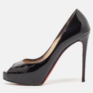 Christian Louboutin Black Patent Leather Very Prive Pumps Size 36.5