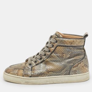 Christian Louboutin Grey Python Rantus Orlato Sneakers Size 39