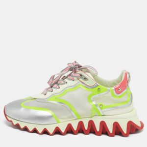Christian Louboutin Multicolor Leather and Mesh Loubishark Low Top Sneakers Size 40
