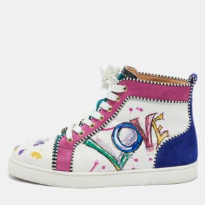 Christian Louboutin Multicolor Leather and Suede Love Rantus Orlato Sneakers Size 39.5