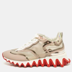 Christian Louboutin Tri-Color Leather and Net Sharkina Sneakers Size 36