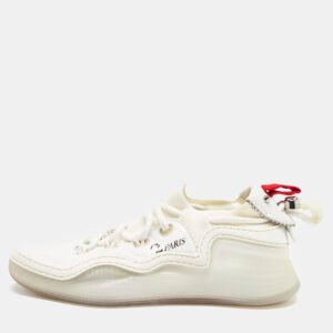 Christian Louboutin White Suede and Fabric Arpoador Donna Sneakers Size 36