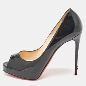 Christian Louboutin Black Patent Leather Very Prive Pumps Size 38