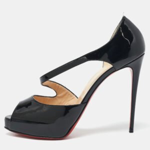 Christian Louboutin Black Patent Leather Catchy Pumps Size 38.5