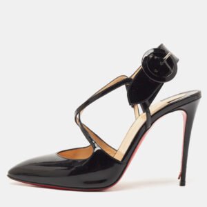 luxury-women-christian-louboutin-used-shoes-p1139754-001 Christian Louboutin Black Patent Leather Crossfliketa Pumps Size 38.5
