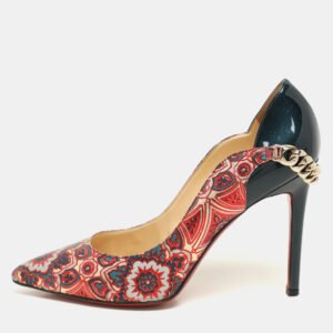 luxury-women-christian-louboutin-used-shoes-p1141776-001 Christian Louboutin Multicolor Printed Leather Dorepi Pumps Size 39