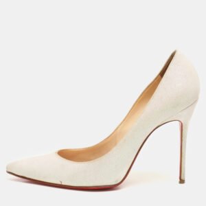 Christian Louboutin Metallic Beige Glitter So Kate Pumps Size 39