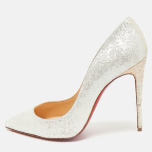 luxury-women-christian-louboutin-used-shoes-p1151150-010 Christian Louboutin White Glitter Givre Pigalle Follies Pumps Size 38