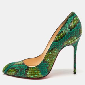 Christian Louboutin Green Python Corneille Pumps Size 38