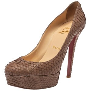 Christian Louboutin Brown Python Leather Bianca  Pumps Size 37.5