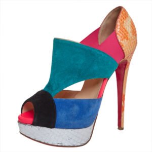 Christian Louboutin Multicolour Python Leather And Suede Pitou Pumps Size 37.5