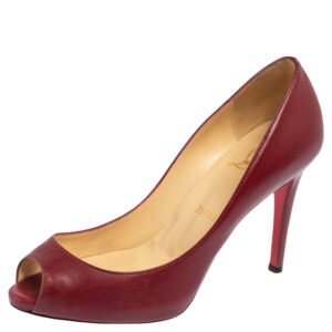 Christian Louboutin Burgundy Leather Yoyo Pumps Size 36.5