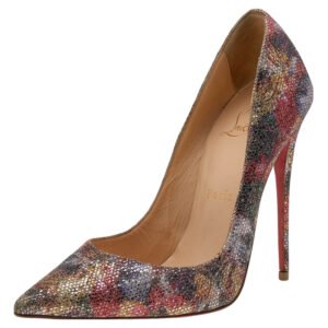 Christian Louboutin Metallic Floral Glitter So Kate Pumps Size 37