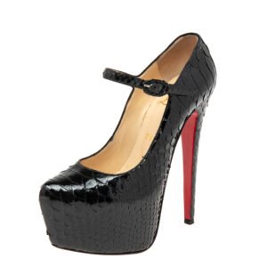 Christian Louboutin Black Python Leather Daffodile Pumps Size 36