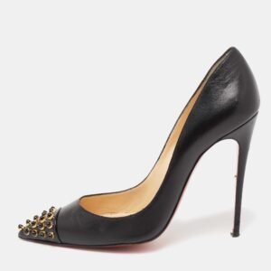 Christian Louboutin Black Leather Cabo Pumps Size 37.5