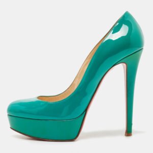 Christian Louboutin Green Patent Leather Bianca Pumps Size 37.5