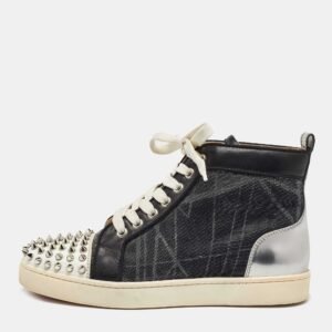 Christian Louboutin Tri Color Leather and Mesh Louis Spikes Orlato Sneakers Size 37.5