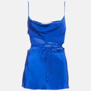 Christopher Esber Blue Silk Tie-Up Detail Strappy Top S