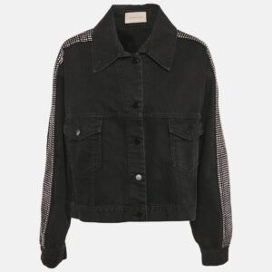 Christopher Kane Black Stud Detail Denim Jacket M
