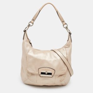 Coach Metallic Beige Leather Kristin Hobo