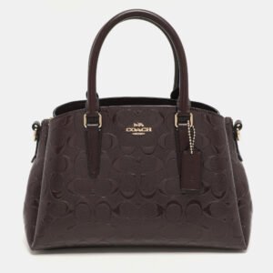 Coach Burgundy Patent Leather Mini Sage Carryall Satchel