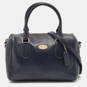 Coach Navy Blue Leather Mini Bennett Satchel