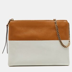 luxury-women-coach-used-handbags-p1156149-002 Coach Tan/White Leather Chain Shoulder Bag