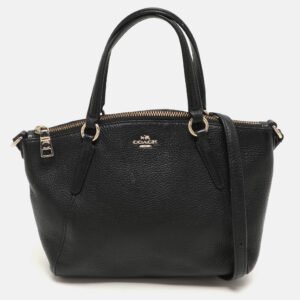 Coach Black Leather Mini Kelsey Satchel