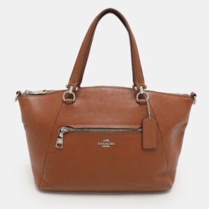 Coach Brown Pebbled Leather Prairie Satchel