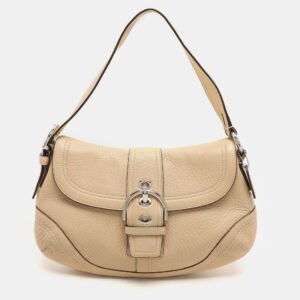 Coach Light Beige Leather C Soho Shoulder Bag