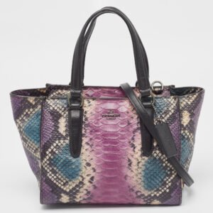 Coach Multicolor Python Embossed and Leather Crosby Carryall Tote