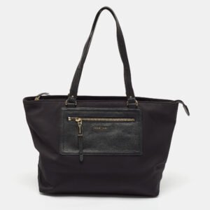 Cole Haan Black Nylon Zip Shopper Tote