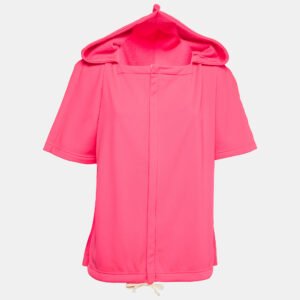 Comme des Garcons Pink Jersey Zip-Up Hooded Jacket M